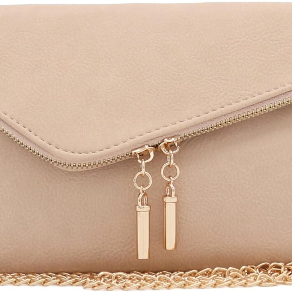 Envelope Wristlet Clutch Crossbody Bag with Chain Strap